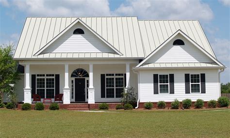 white metal roof dark house|10' white metal roofing.